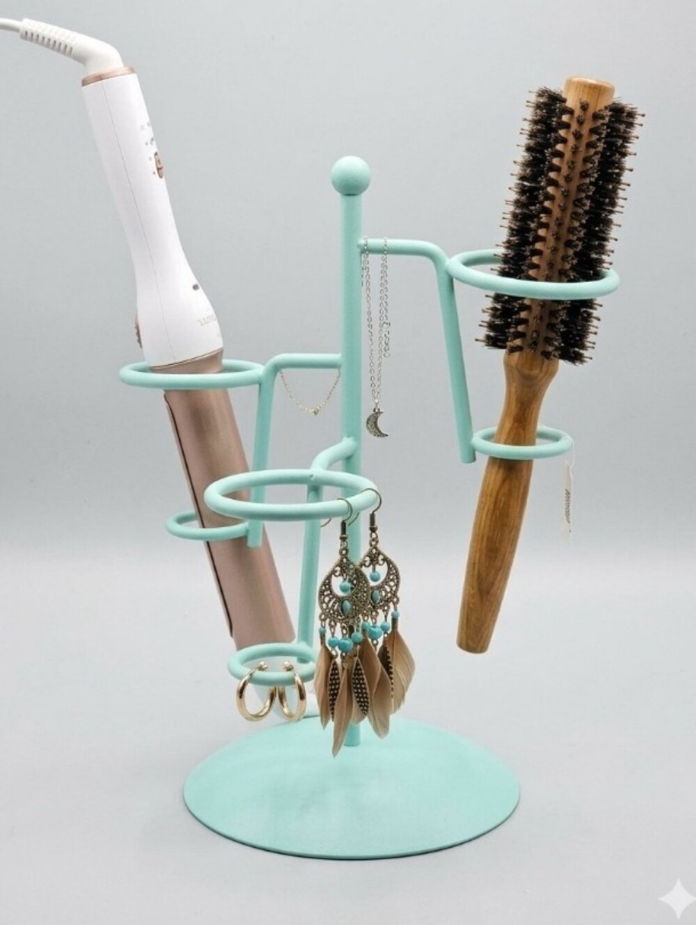 Mint Multi-Tool Beauty Organizer Stand for Brushes & Styling Tools Earrings Bath